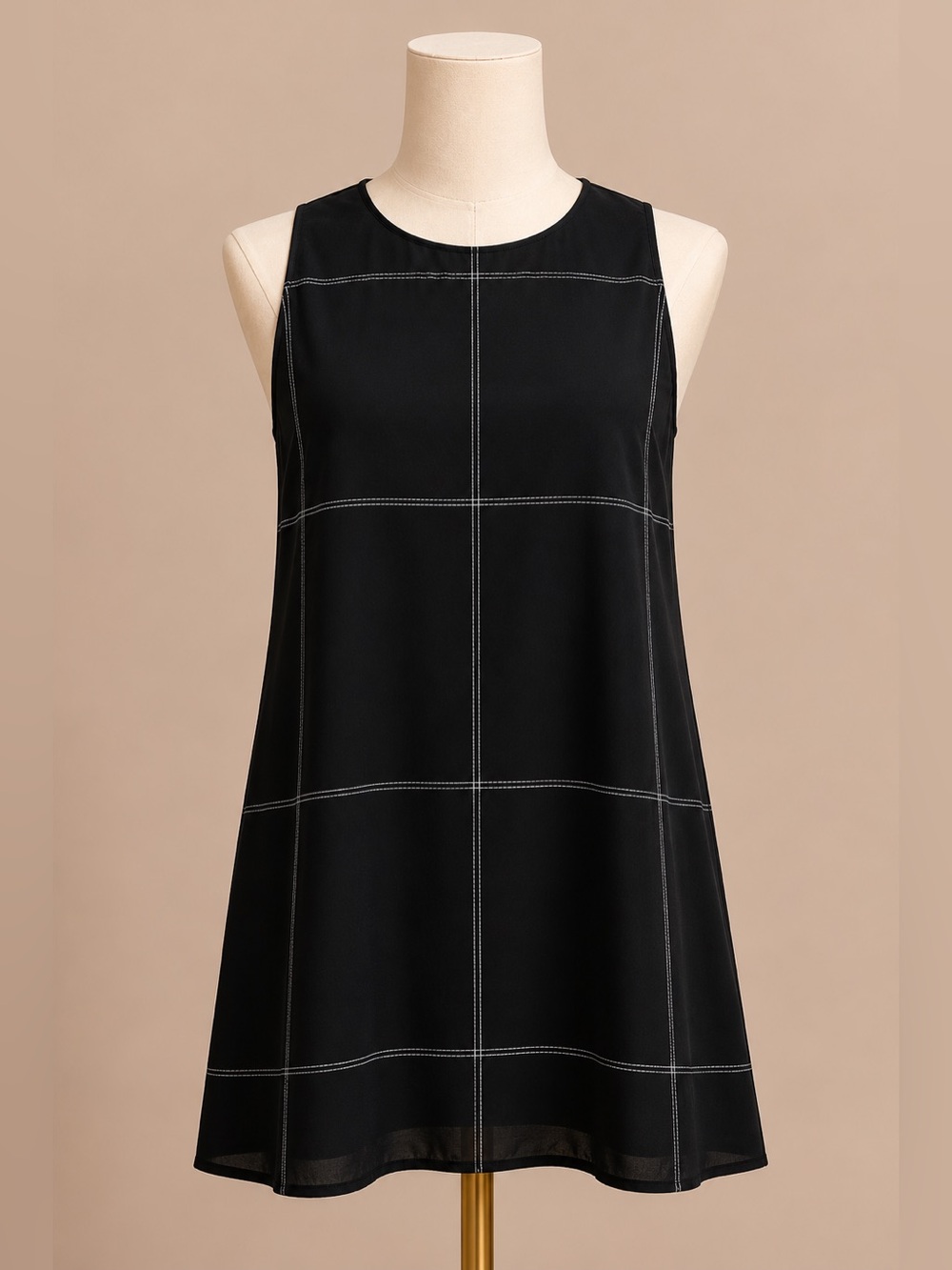 Black Grid Stitch Sleeveless Tank Top - Athleta - size small